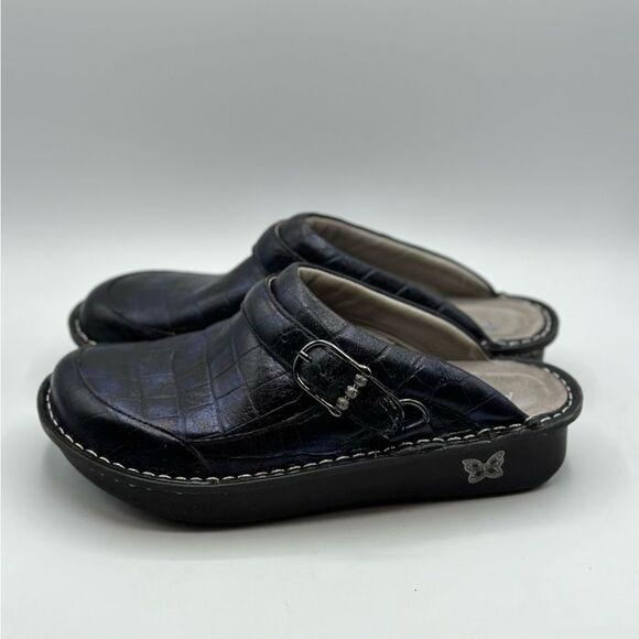 Alegria Women's Seville Clog Blue Croc Leather - Picture 3 of 9